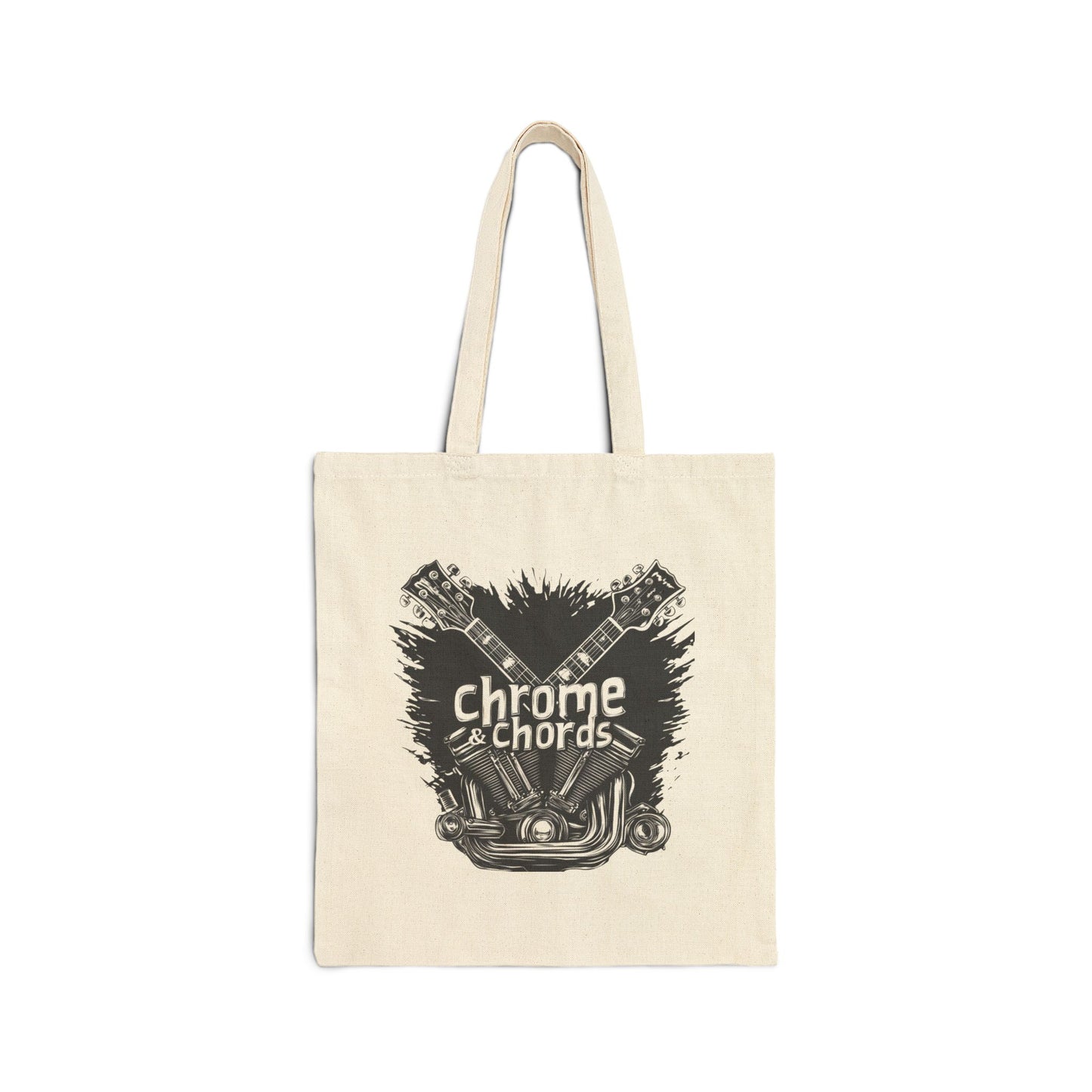 Chrome & Chords Motorcycle Music Tote Bag