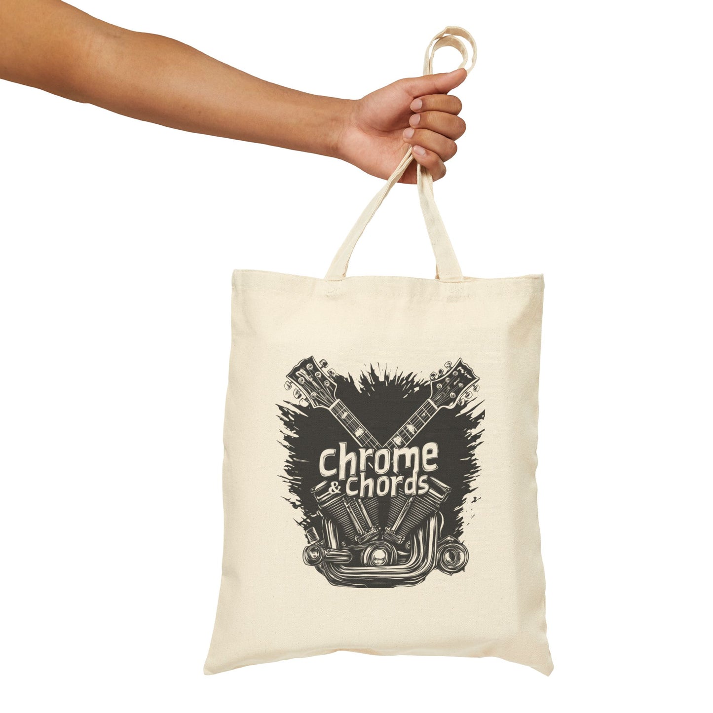 Chrome & Chords Motorcycle Music Tote Bag