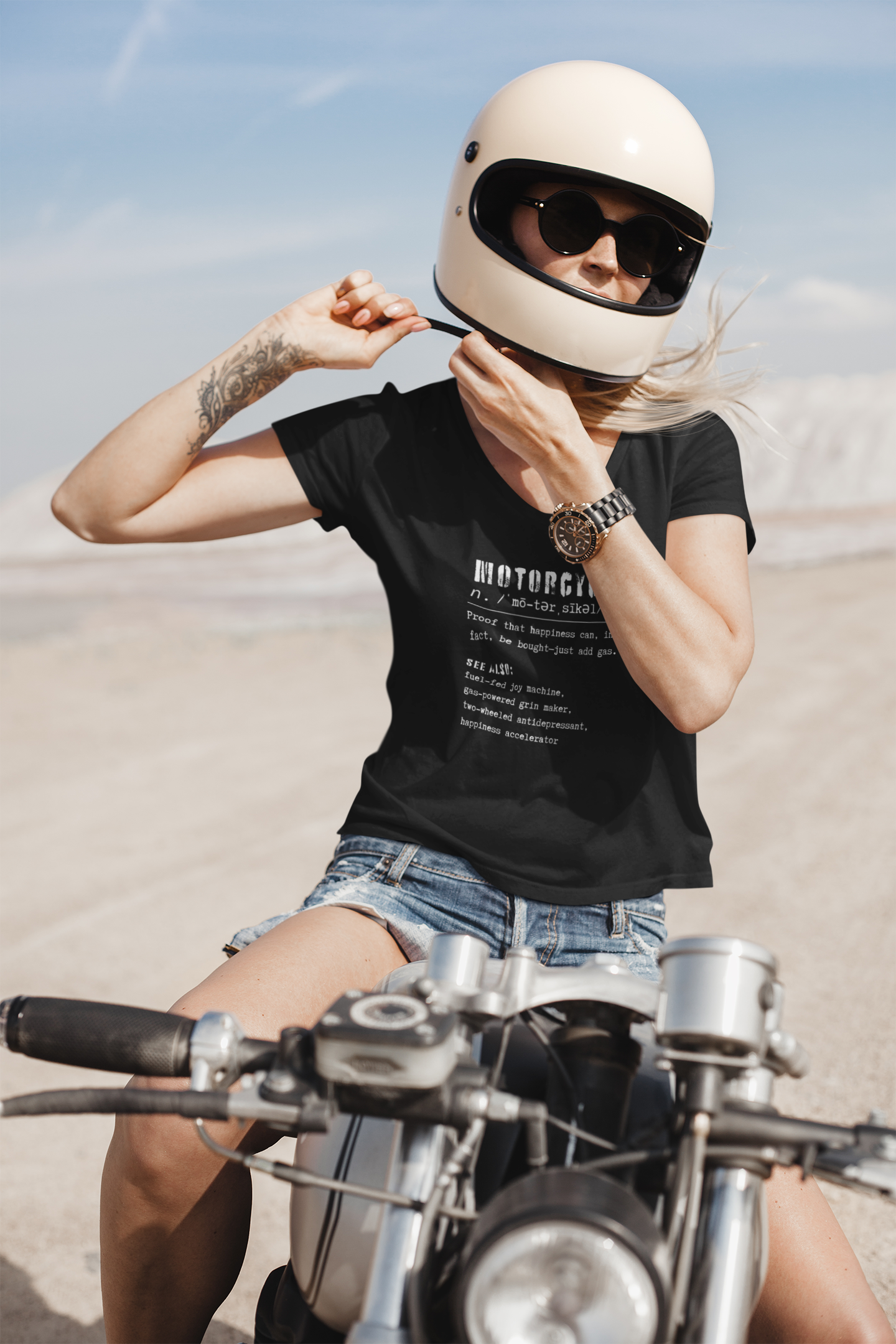 Motorcycle Dictionary T-Shirt (Happiness Can Be Bought)